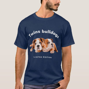Twins buldogs Limited Edition voor hem donkerblauw T-shirt