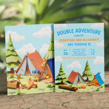 Twins Camping Double Adventure wacht op verjaardag