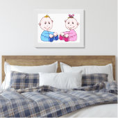 TWINS CANVAS AFDRUK (Insitu (Slaapkamer))