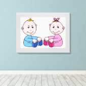 TWINS CANVAS AFDRUK (Insitu (Houten vloer))