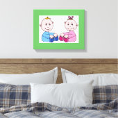 TWINS CANVAS AFDRUK (Insitu (Slaapkamer))