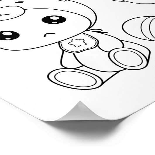 Twins Cat Beer Baby Jumpsuit Kleurplaat Poster (Hoek)