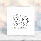 Twins Cat Beer Geslacht Neutraal Baby shower Zelfinktende Stempel