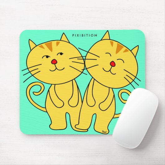 Twins Cat Mousepad Muismat (Met muis)
