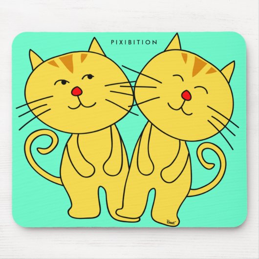 Twins Cat Mousepad Muismat (Voorkant)