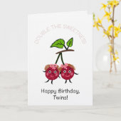 Twins cherry girls kaart (Gele Bloem)