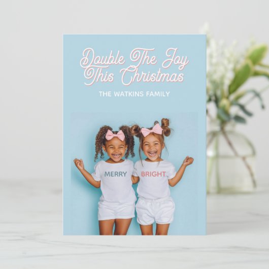 Twins Christmas Greeting Feestdagenkaart (Staand voorkant)