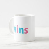 TWINS COLLECTIE - gemengd {aqua + roze} Koffiemok (Voorkant links)