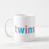 TWINS COLLECTIE - gemengd {aqua + roze} Koffiemok (Links)