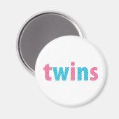TWINS COLLECTIE - gemengd {aqua + roze} Magneet (Voorkant / Achterkant)