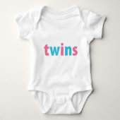 TWINS COLLECTIE - gemengd {aqua + roze} Romper (Voorkant)