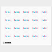 TWINS COLLECTIE - gemengd {aqua + roze} Ronde Sticker (Vel)
