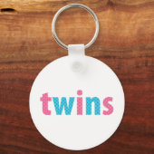 TWINS COLLECTIE - gemengd {aqua + roze} Sleutelhanger (Voorkant)