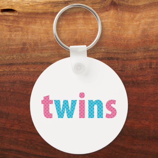 TWINS COLLECTIE - gemengd {aqua + roze} Sleutelhanger (Voorkant)