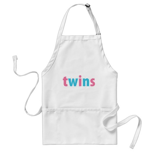 TWINS COLLECTIE - gemengd {aqua + roze} Standaard Schort (Voorkant)
