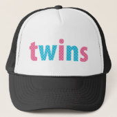 TWINS COLLECTIE - gemengd {aqua + roze} Trucker Pet (Voorkant)