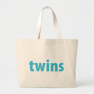 TWINS COLLECTIE - jongens {aqua} Grote Tote Bag