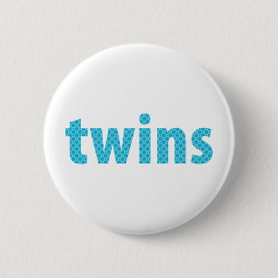TWINS COLLECTIE - jongens {aqua} Ronde Button 5,7 Cm