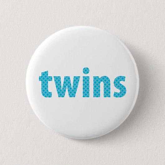 TWINS COLLECTIE - jongens {aqua} Ronde Button 5,7 Cm (Voorkant)