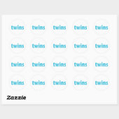 TWINS COLLECTIE - jongens {aqua} Ronde Sticker (Vel)