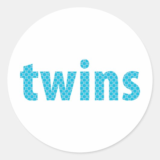 TWINS COLLECTIE - jongens {aqua} Ronde Sticker (Voorkant)