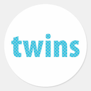 TWINS COLLECTIE - jongens {aqua} Ronde Sticker