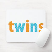 TWINS COLLECTIE - jongens {sinaasappel + aqua} Muismat (Met muis)