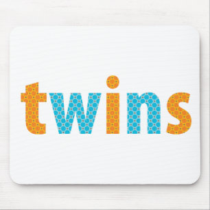 TWINS COLLECTIE - jongens {sinaasappel + aqua} Muismat