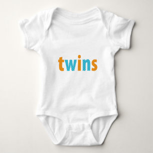 TWINS COLLECTIE - jongens {sinaasappel + aqua} Romper