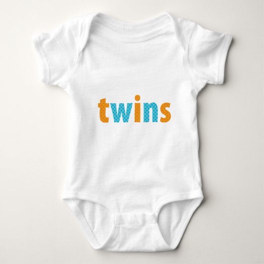 TWINS COLLECTIE - jongens {sinaasappel + aqua} Romper (Voorkant)
