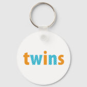 TWINS COLLECTIE - jongens {sinaasappel + aqua} Sleutelhanger (Voorkant)