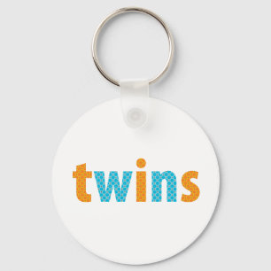 TWINS COLLECTIE - jongens {sinaasappel + aqua} Sleutelhanger