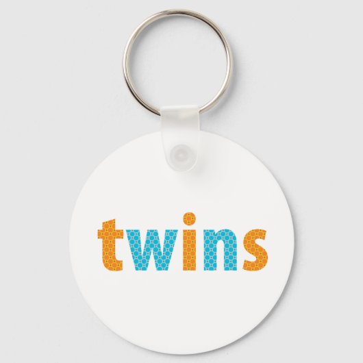 TWINS COLLECTIE - jongens {sinaasappel + aqua} Sleutelhanger (Voorkant)