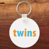 TWINS COLLECTIE - jongens {sinaasappel + aqua} Sleutelhanger (Voorkant)