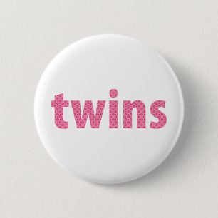TWINS COLLECTIE - meisjes {roze} Ronde Button 5,7 Cm