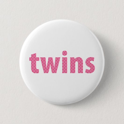 TWINS COLLECTIE - meisjes {roze} Ronde Button 5,7 Cm (Voorkant)