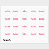 TWINS COLLECTIE - meisjes {roze} Ronde Sticker (Vel)