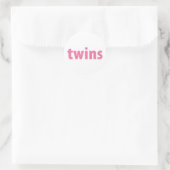 TWINS COLLECTIE - meisjes {roze} Ronde Sticker (Tas)