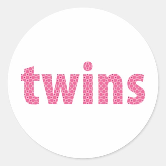 TWINS COLLECTIE - meisjes {roze} Ronde Sticker (Voorkant)