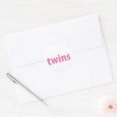 TWINS COLLECTIE - meisjes {roze} Ronde Sticker (Envelop)