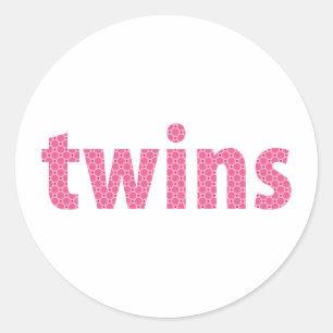 TWINS COLLECTIE - meisjes {roze} Ronde Sticker