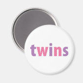 TWINS COLLECTIE - meisjes {violet + roze} Magneet (Voorkant / Achterkant)