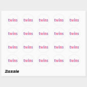 TWINS COLLECTIE - meisjes {violet + roze} Ronde Sticker (Vel)