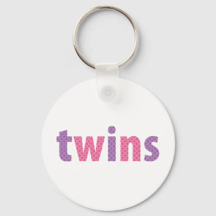 TWINS COLLECTIE - meisjes {violet + roze} Sleutelhanger