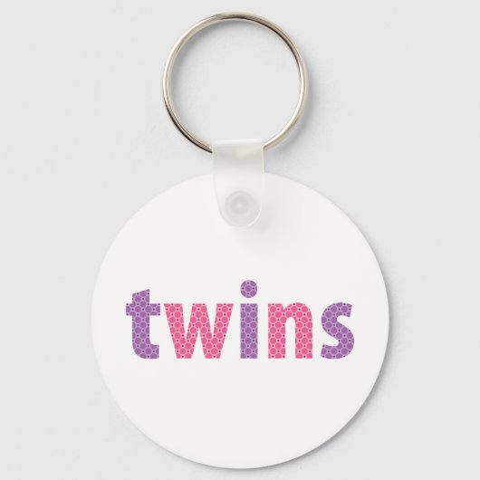 TWINS COLLECTIE - meisjes {violet + roze} Sleutelhanger (Voorkant)