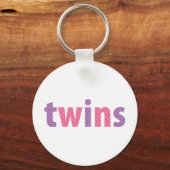 TWINS COLLECTIE - meisjes {violet + roze} Sleutelhanger (Voorkant)