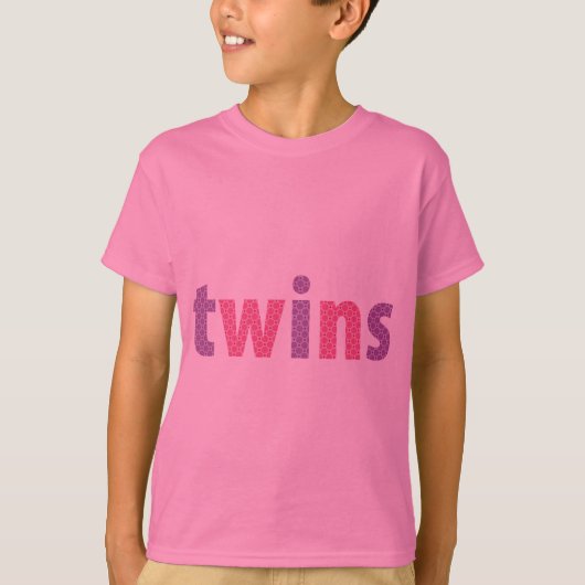 TWINS COLLECTIE - meisjes {violet + roze} T-shirt (Voorkant)