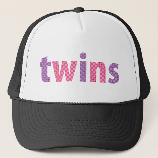 TWINS COLLECTIE - meisjes {violet + roze} Trucker Pet (Voorkant)