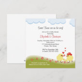 Twins Couple Baby shower Invitation Baby Chicken Kaart (Voorkant / Achterkant)