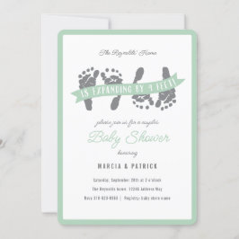 Twins Couples Douche Groen Grijs Baby shower Kaart
